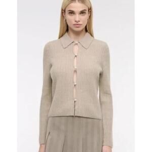 Abercrombie & Fitch Pearl Button Collared Cardigan, XL